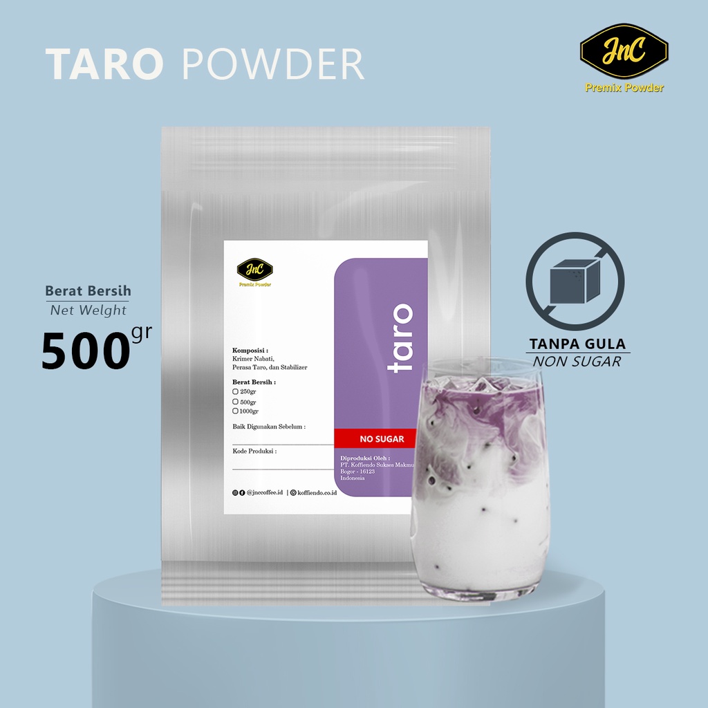 JnC Taro Tanpa Gula 500gr / bubuk minuman Taro