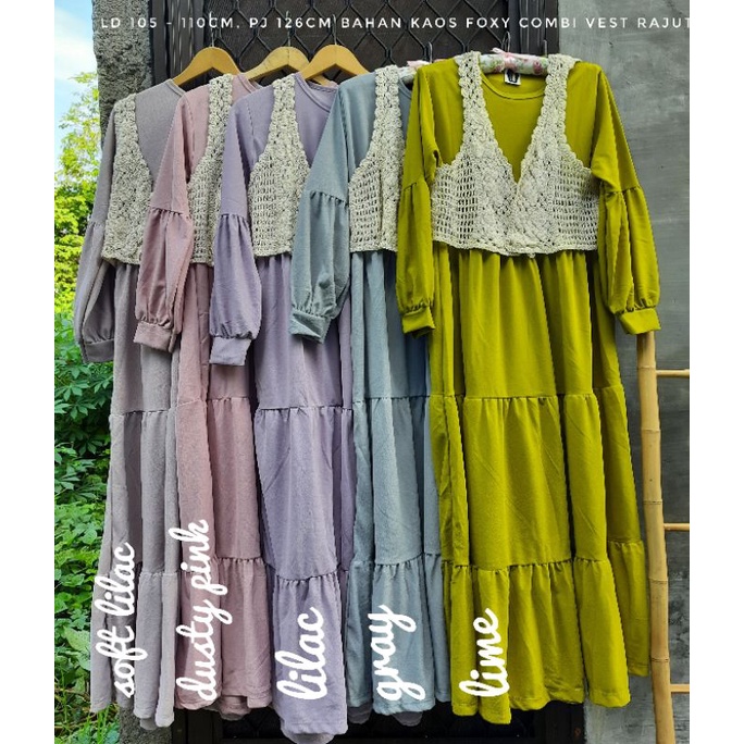 gamis vest rajut korea