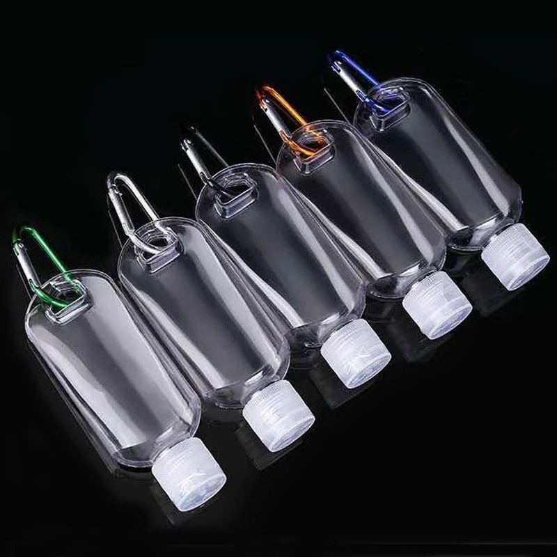 Travel Bottles with Key chain/ 50ml Portable Plastic Travel Bottles / Leak proof Squeeze Bottles with Flip Cap /Empty Refillable Containers for Hand  Sanitizer Conditioner Body Wash Liquid etc