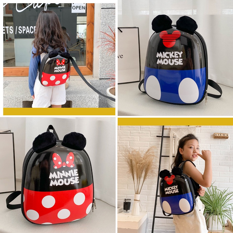 [littlecrab] Tas Anak Cangkang Telur Mickey Minnie Mouse Egg Bag Kids Bag Tas Sekolah Berkualitas