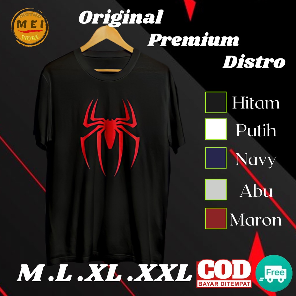 kaos baju distro logo superhero marvel Spiderman spider tarantula Pria dewasa