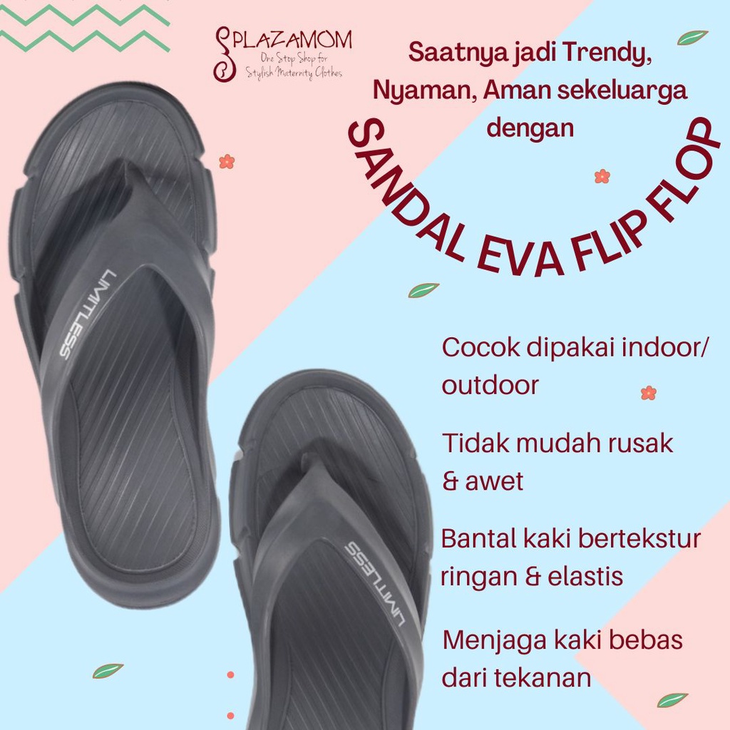 Sandal EVA karet PRIA DEWASA sendal Slip Flip Flop Japit Jepit family keluarga polos anti slip nyaman ringan trendy cocok untuk outdoor indoor kualitas premium