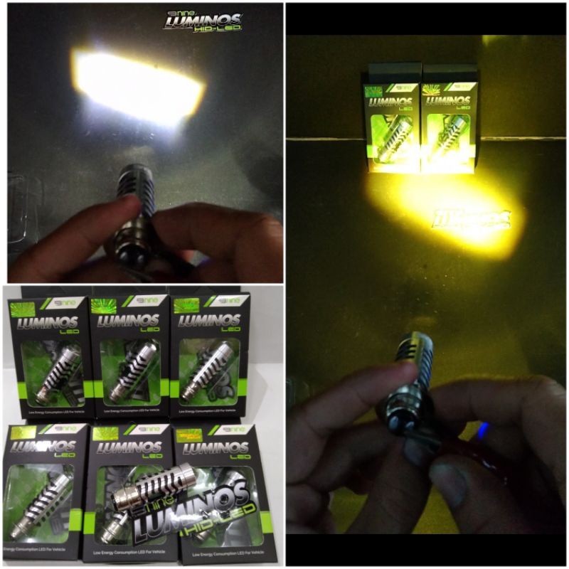 LAMPU LED MOTOR H6 LASER LUMINOS 9NINE LS2 PUTIH KUNING