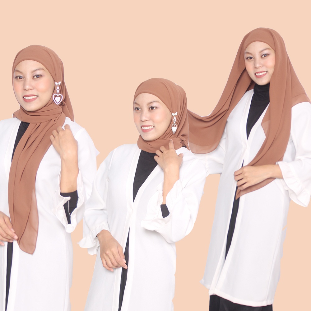 HIJAB SEGIEMPAT INSTAN/HIJAB MALAYSIA/JILBAB SEGI EMPAT MALAY PLUS INNER 2IN1 CERUTY BABYDOLL DINAYA