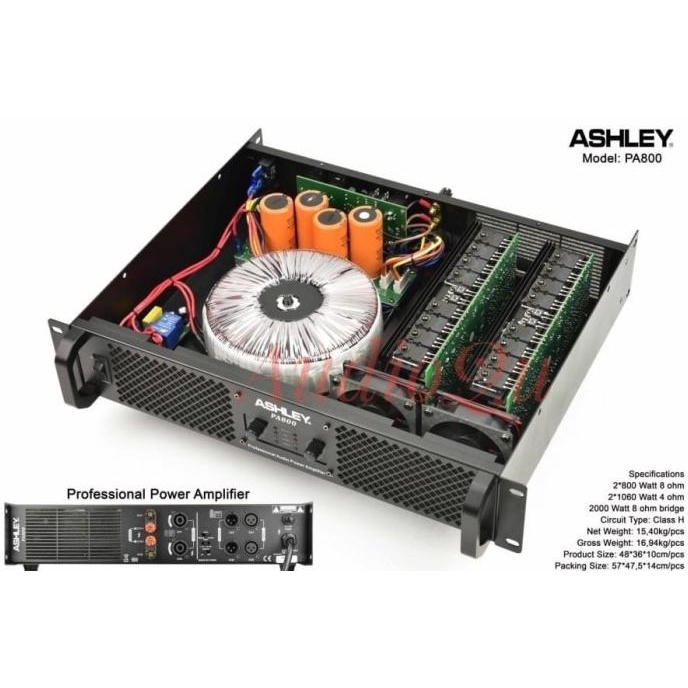 Power Amplifier Ashley Pa 800 Original Ashley Pa800 -