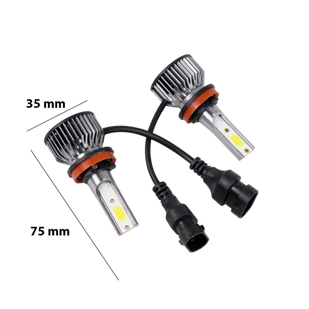 Lampu Mobil LED COB Headlight H11 Cool White 2 PCs