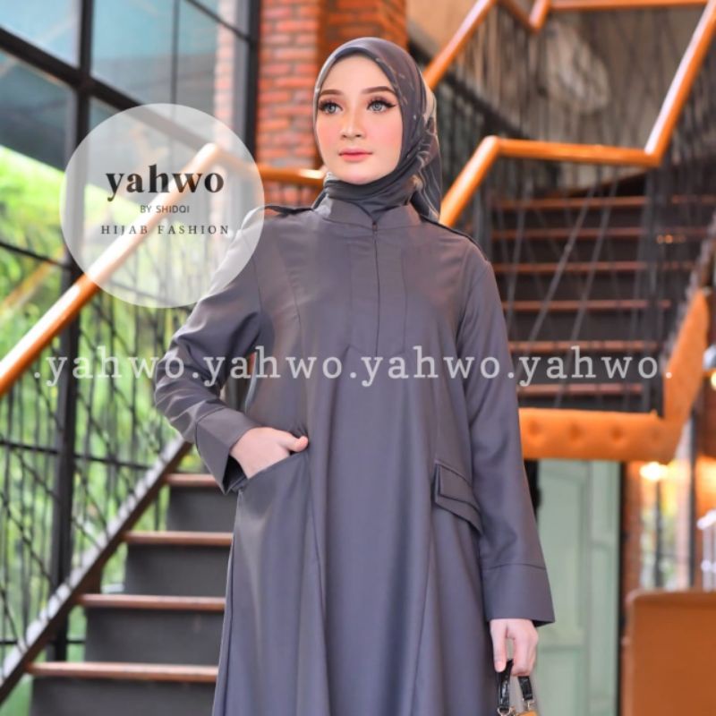 GAMIS ABU TUA/GAMIS DINAS KEMENAG/BAJU GAMIS WANITA/GAMIS TOYOBO FODU/YAHWO ORIGINAL/DRESS TERBARU/GAMIS  R009/YAHWO BY SHIDQI