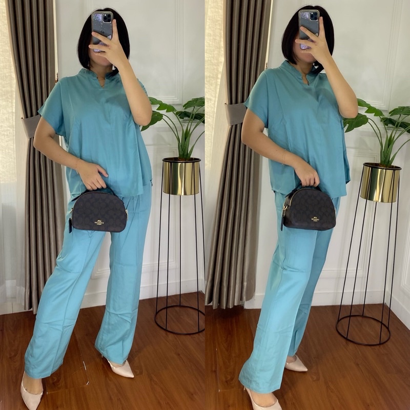 ONE SET TWILL PIYAMA SET TWILL/PAJAMAS/DAILY ONE SET/SETELAN / SETCEL / KEMEJA RAYON / RAYON TWILL-TIFFANY TWILL