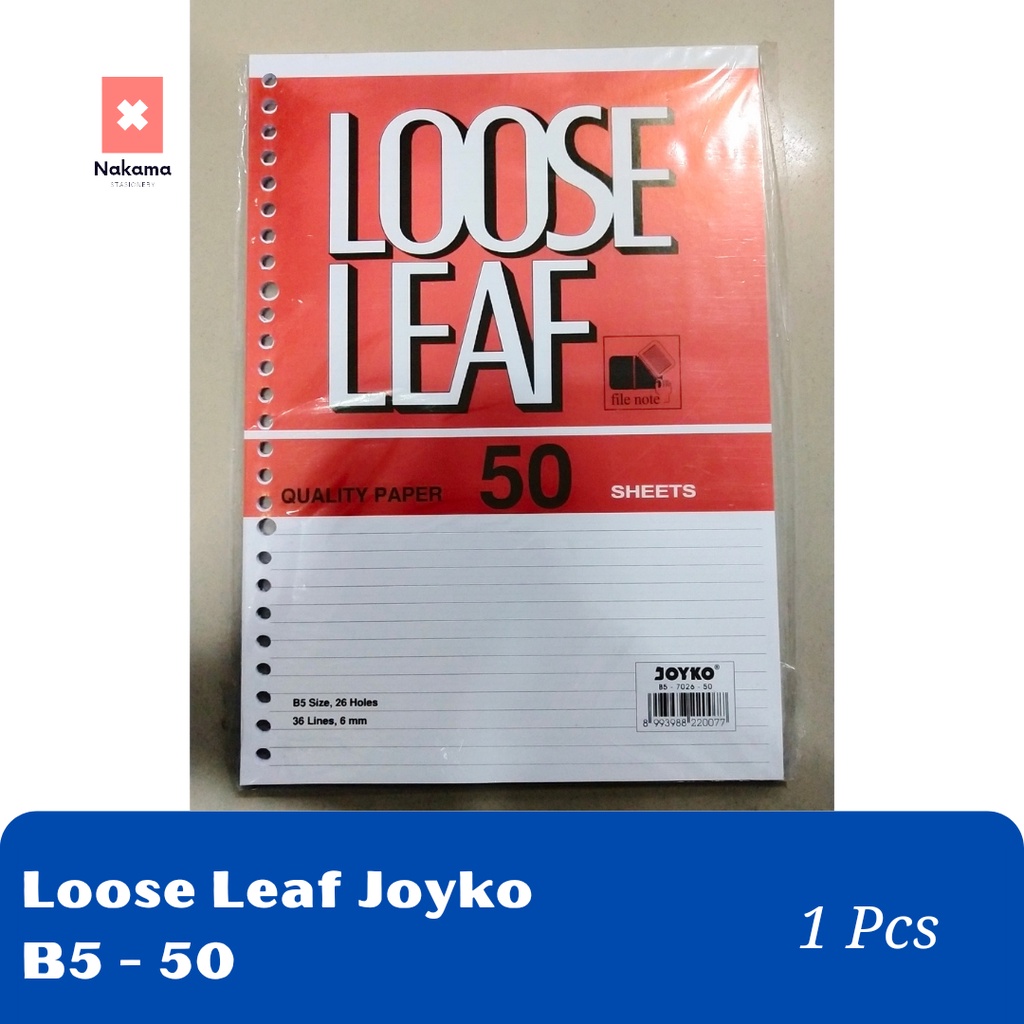 

Loose Leaf Joyko B5-50 Joyko Isi Binder 50 Lembar