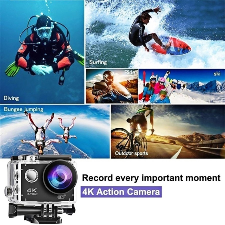 NA - Action Camera 4K Ultra HD WIFI Waterproof Sport Camera Go Pro