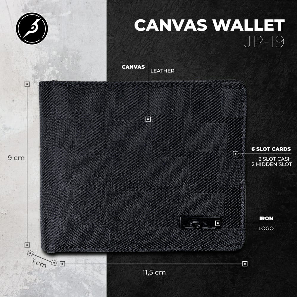 [Lms] Dompet Pria Kulit Canvas Motif Original JFR Exclusive JP19