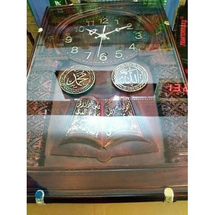 Jam Dinding Diamond Kaligrafi Emboss Printed Kotak Besar