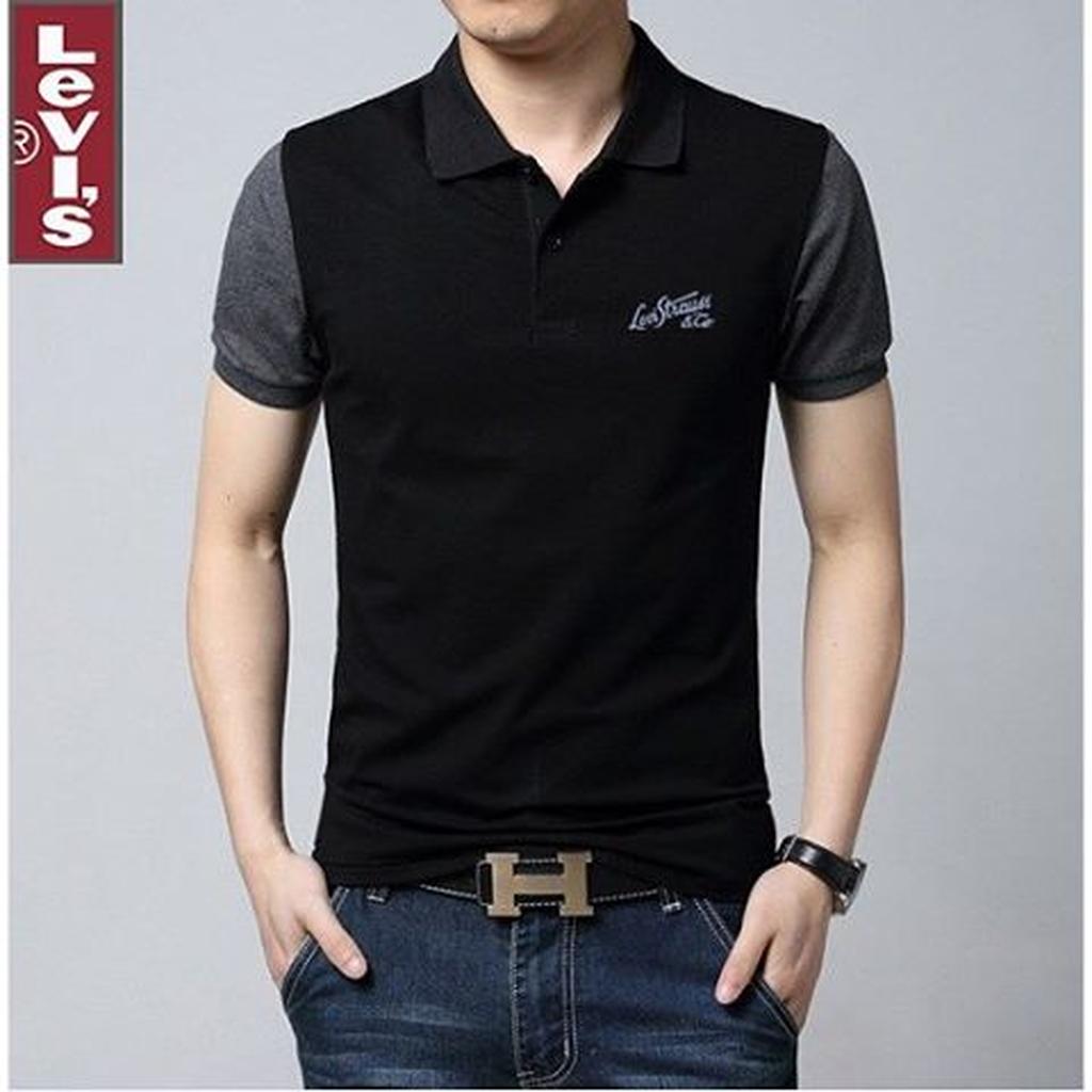 Kaos Polo Shirt Levis Black Horse