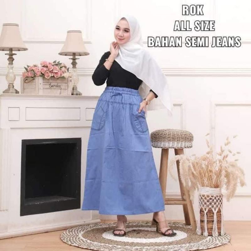 ROK SEMI JEANS ROK JEANS ROK TERMURAH