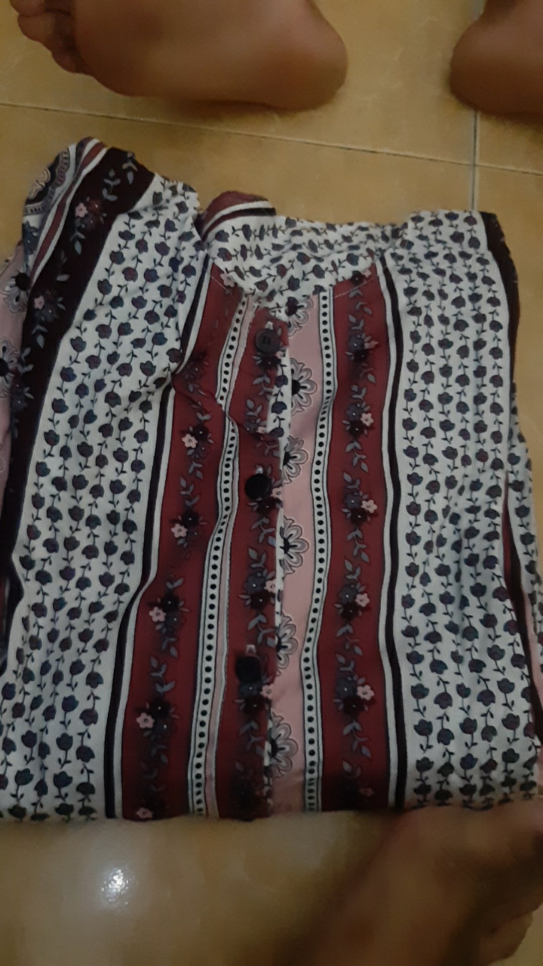 Tunik Bunga Kecil Katun Rayon Homey Tunic Jumbo Xxl Rempel Kancing Muslim Belt Adem Batik Grosir