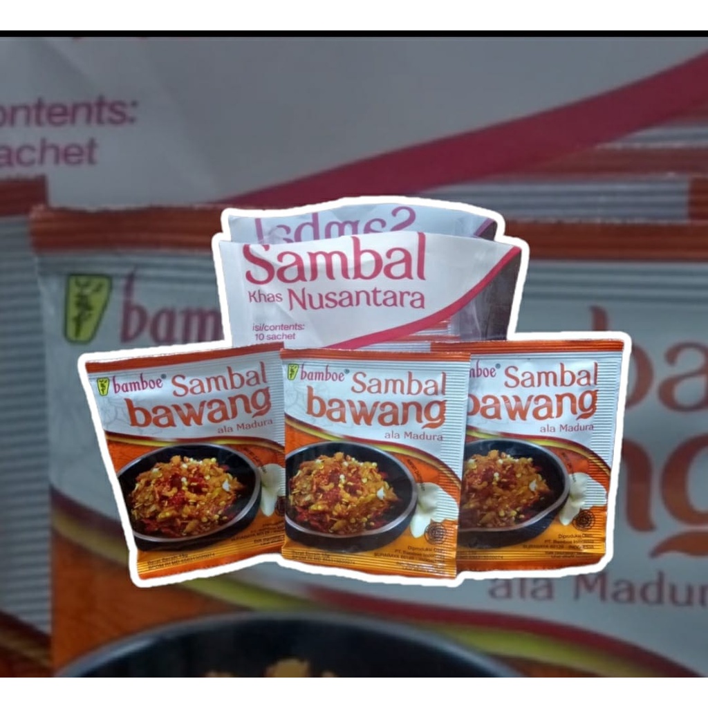 Bamboe Sambal Khas Nusantara Sachet 15 gr Ijo Bawang terasi Udang