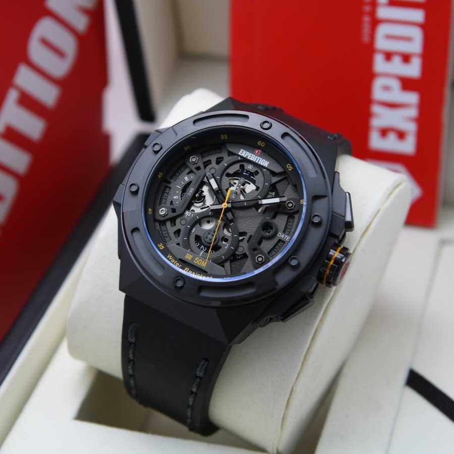 JAM TANGAN PRIA EXPEDITION 6818 / E6818 / E 6818 LEATHER ORIGINAL GARANSI RESMI 1 TAHUN