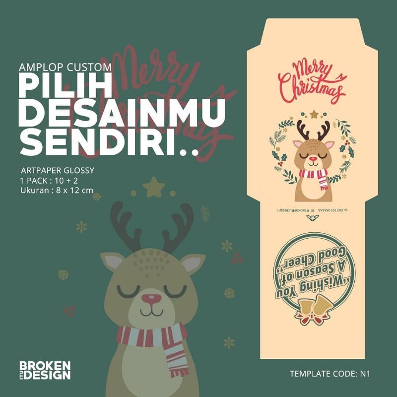 Amplop Custom Natal/Angpau Natal seri N001