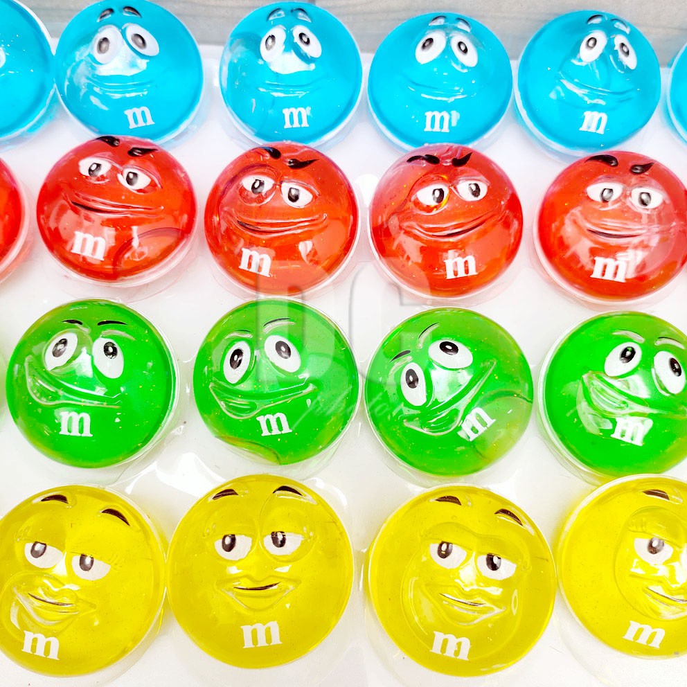 MURAH!!! SLIME CLEAR JELLY permen coklat M&amp;M's CHOCOLATE COKELAT WARNA RANDOM