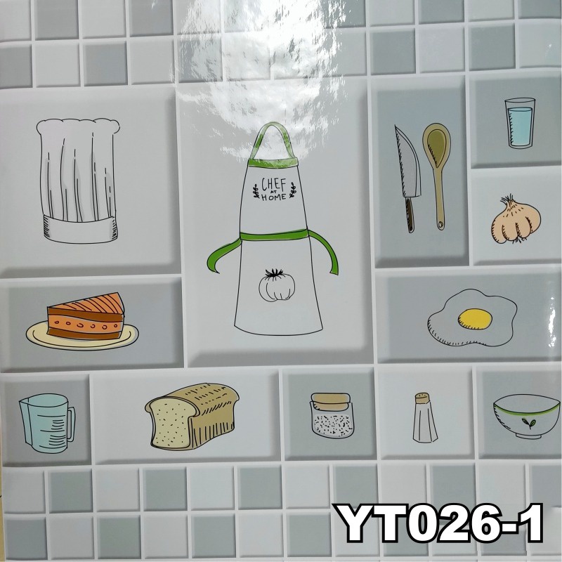 Wallpaper Dapur Dan Kamar Mandi Anti Air Anti Minyak Tahan Api Stiker Dapur Murah wallpaper dinding 3d Alumunium Foil-YT026-1-5M