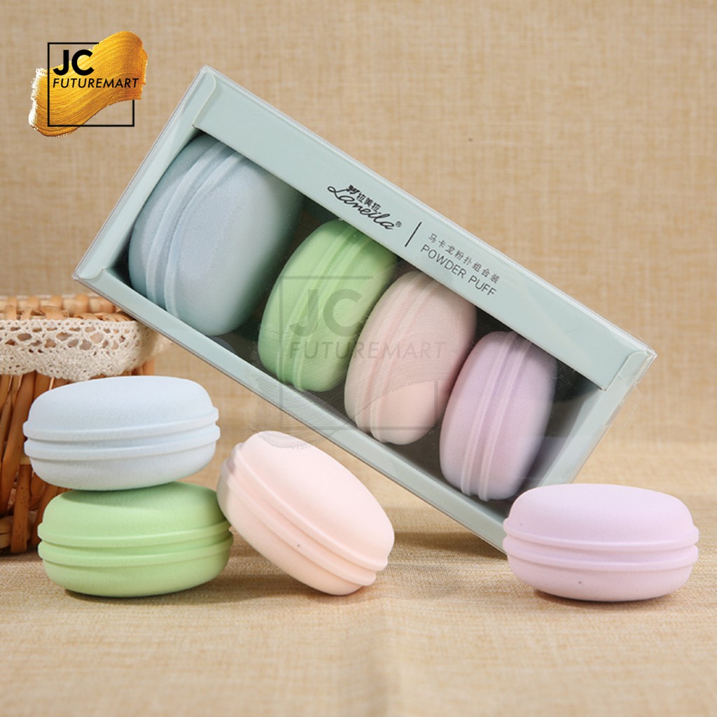 SPON MAKE UP  SPON BEDAK MACARON MAKE UP SUPER SOFT 1 BOX [4 PCS]