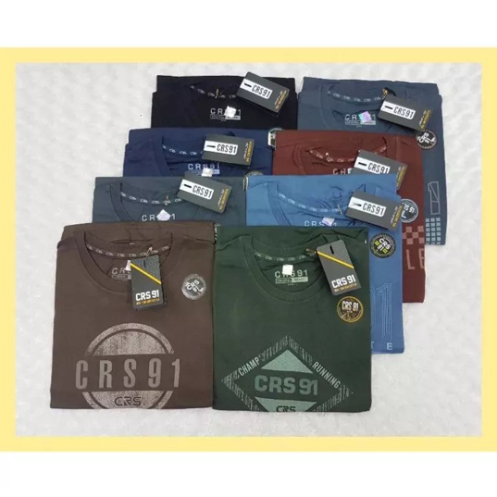 Baju Kaos Oblong Distro Pria dan wanita CRS 91 Original Lengan Pendek Basic Sablon Simple Random M-X