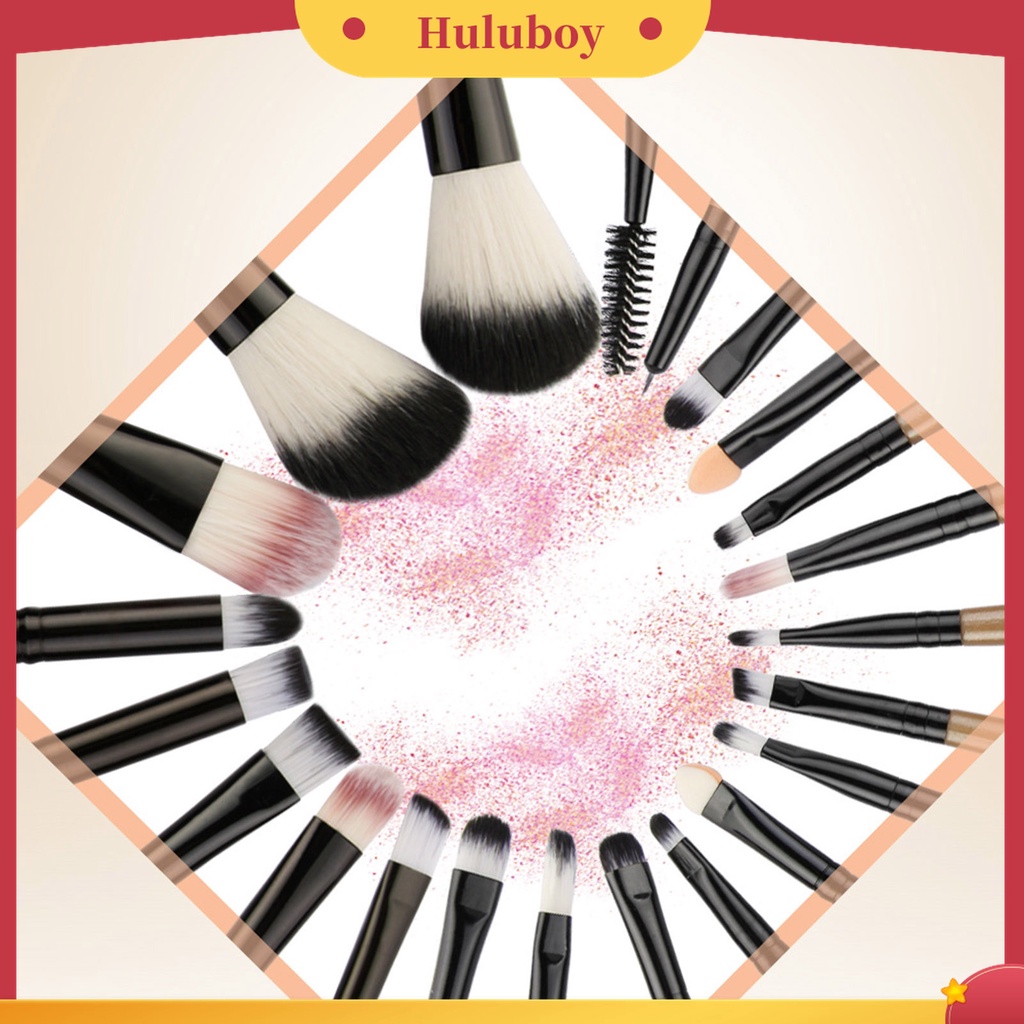 Huluboy Huluboy♡ 22 Pcs / Set Brush Makeup Eyeshadow Concealer Blending Model Panjang Untuk Wanita