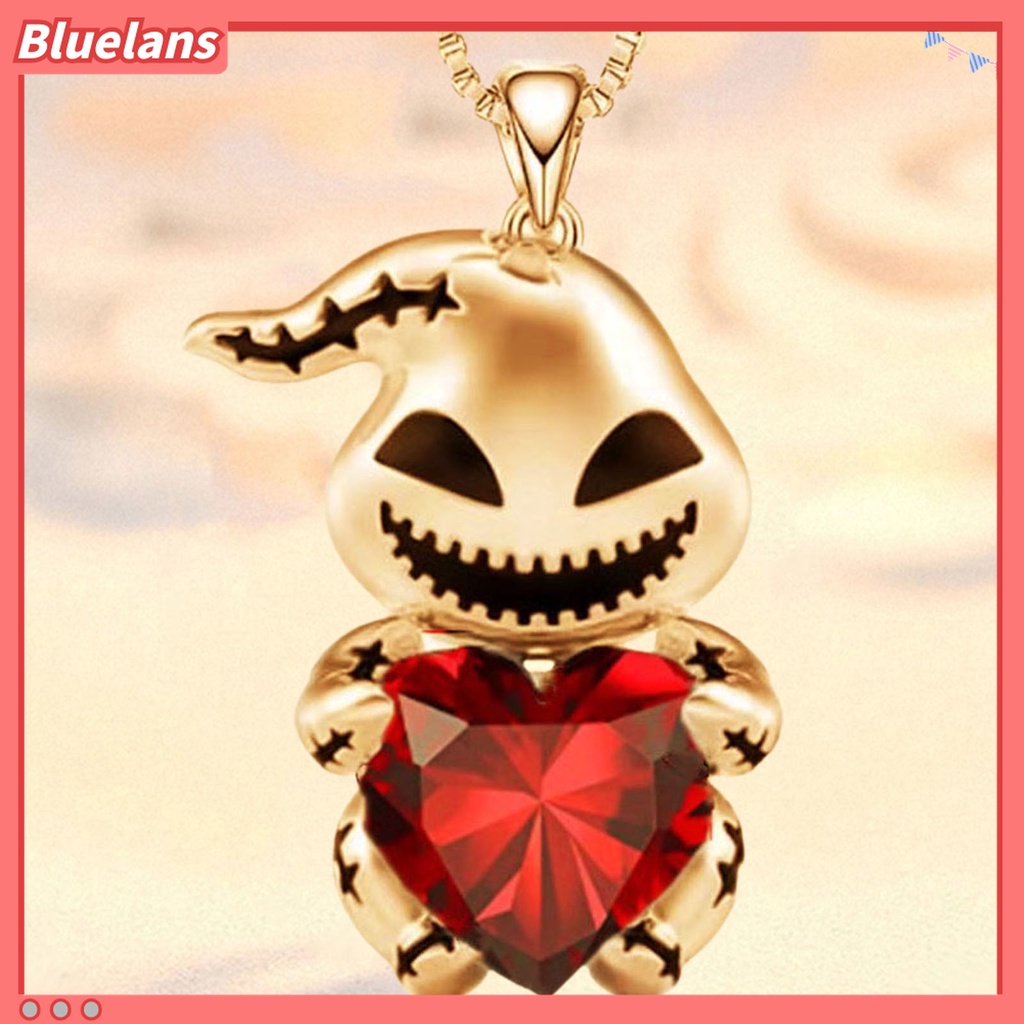 Kalung Rantai Leher Adjustable Bentuk Hati Aksen Berlian Imitasi Untuk Pria Dan Wanita