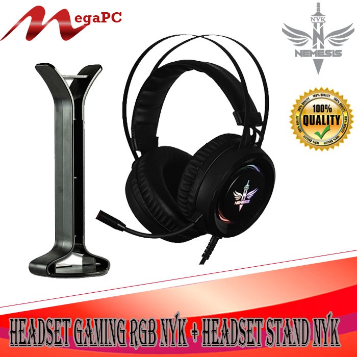 Headset Gaming RGB NYK HS-N09 Rubick + Headset Stand NYK