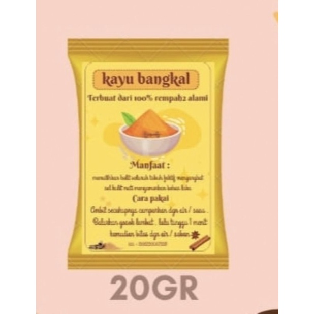 Rempah Lulur kayu Bangkal 20g