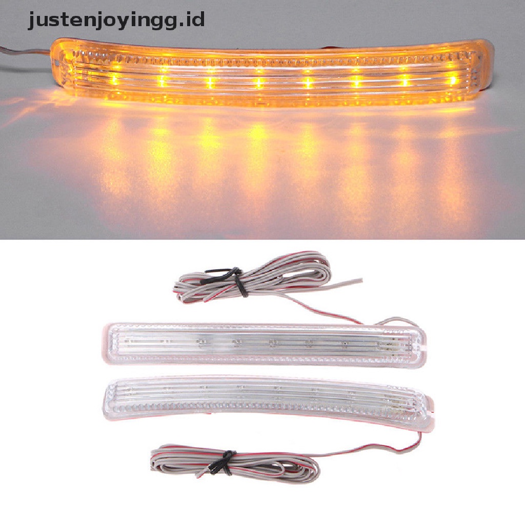 2pcs Lampu LED 9smd 12v Warna Amber Untuk Kaca Spion Mobil