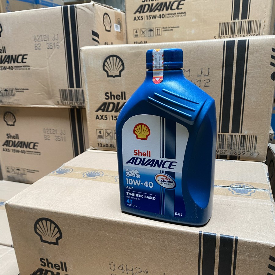 OLI SHELL AX7 ADVANCE 10W 40 0,8 LITER OLI MOTOR ASLI