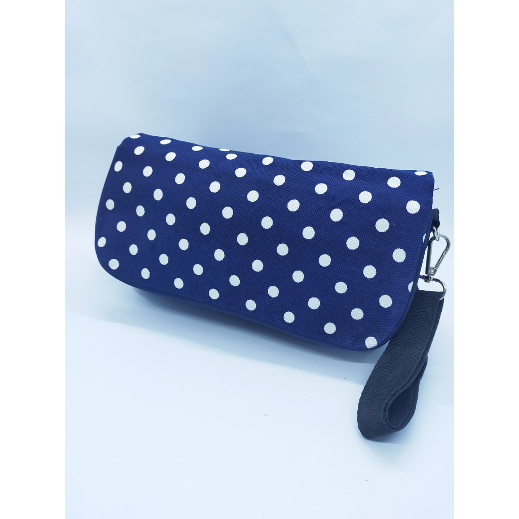 MW SELEMPANG SLING BAG WANITA KANVAS MOTIF POLKADOT ZELENA