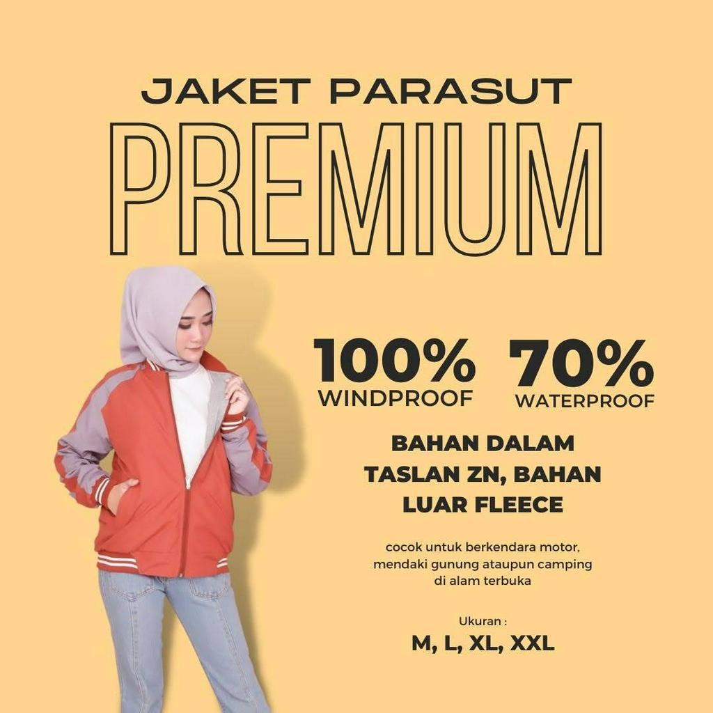 AMZ JACKET Jaket Wanita Boomber Bolak-Balik Bahan Parasut Premium Model Korean Style Kekinian Terbaru Murah Bisa COD Warna Navy Tosca Orange Biru Pink