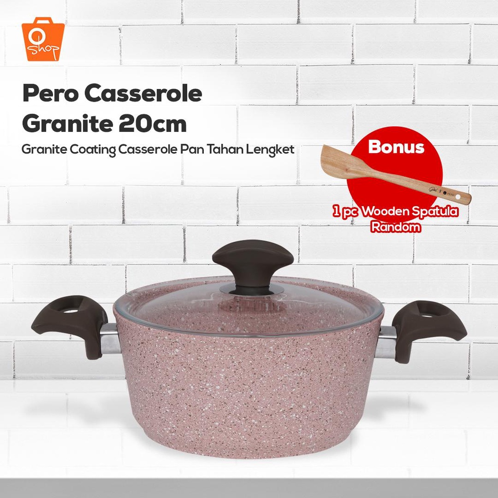 Pero Casserole Granite 20cm Pink