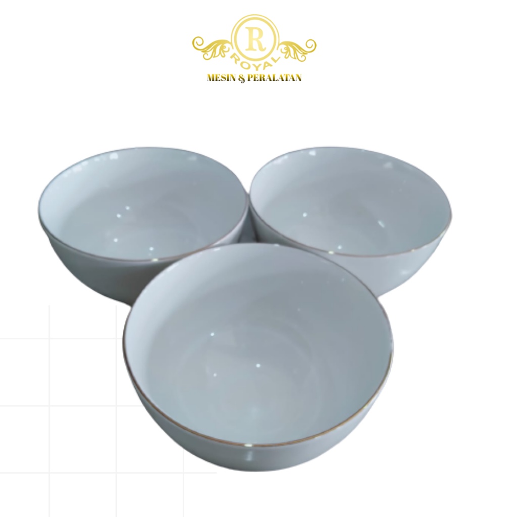 ELEGANT MANGKOK  KERAMIK 5.5” / MANGKUK MAKAN KAKI KERAMIK POLOS LUSIN