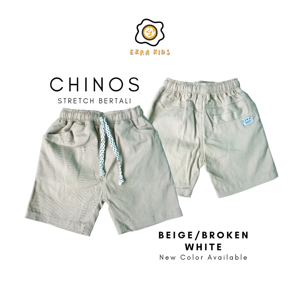 Ezra Kids Celana Chinos Pendek Anak 1-12 Tahun dengan Tali Serut Katun Twill Stretch Melar