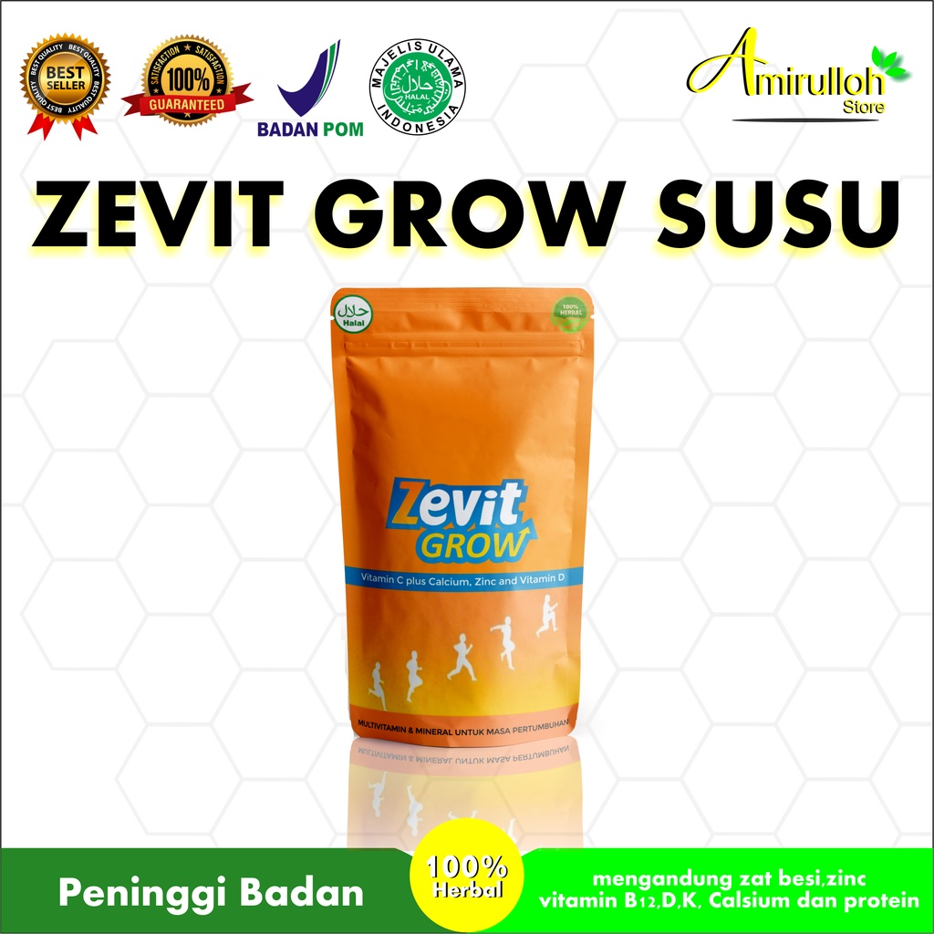 

ZEVIT GROW SUSU – Peninggi Badan Original Terlaris / Susu Penambah Tinggi Badan Ampuh