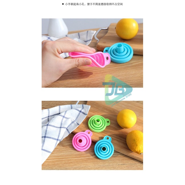 RT75 Corong Silikon Lipat untuk refill sabun minyak Sirup Portable Silicone Folding Funnel JB5463