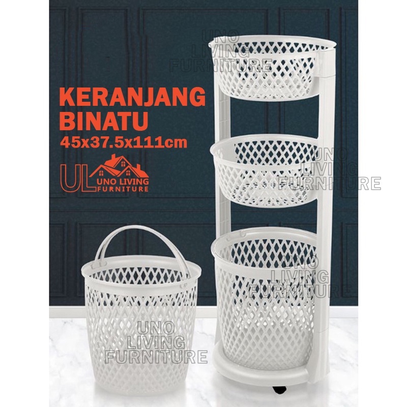 Rovega Laundry Basket Rak Keranjang Baju Kotor RLB350 Keranjang Binatu Rovega Original