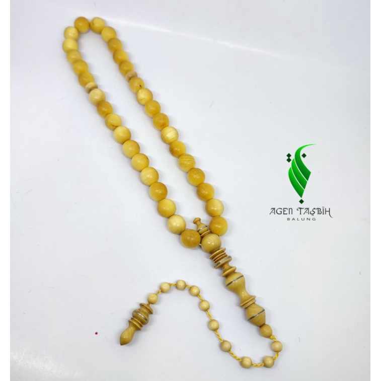 Tasbih Kayu Kemuning Gading Jumbo 33Butir_Size 12mm