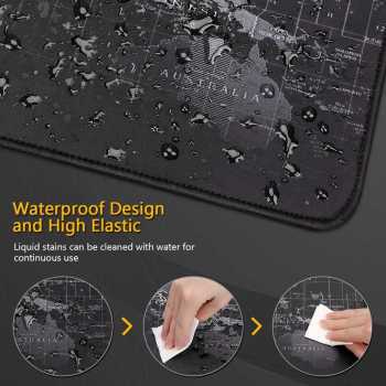 Gaming mouse pad motif peta dunia 40x80 cm anti slip ujung di jahit