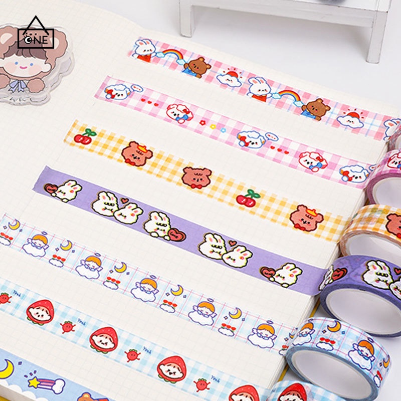 COD❤1 Pc Hewan Lucu Washi Tape Decor Masking Tape Jurnal Scrapbook Dekorasi DIY A one