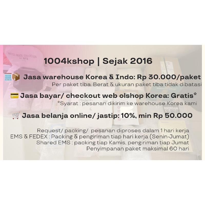 Warehouse Korea direct EMS FedEx sharing EMS alamat wh kr jasa checkout Korea jasa beli
