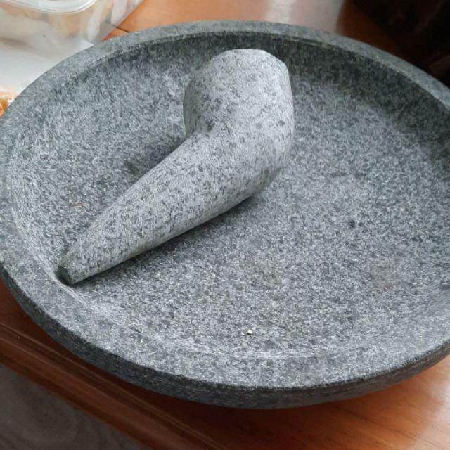 COET / COBEK BATU + ULEKAN ukuran 24cm | Shopee Indonesia