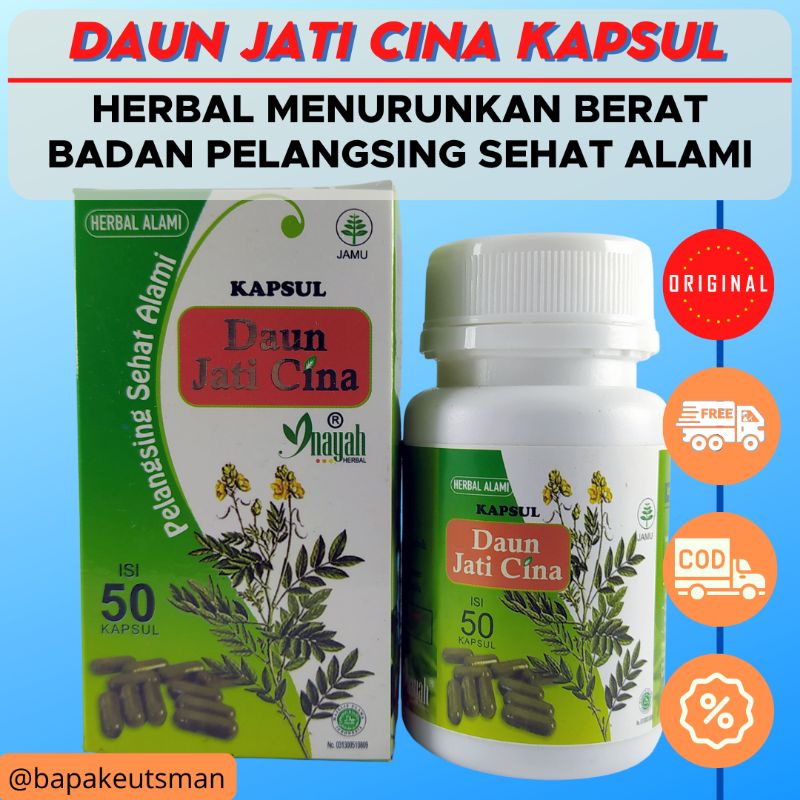 JATI CINA KAPSUL [INAYAH] – HERBAL DIET PELANGSING SEHAT ALAMI MENURUNKAN BERAT BADAN