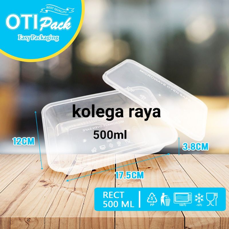 Kotak Makan Thinwall Plastik  Retangle OT500ML Isi 25PCS