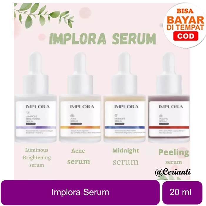 IMPLORA Face Serum | Serum Wajah | Acne | Brightening | Peeling | Midnight Serum BPOM