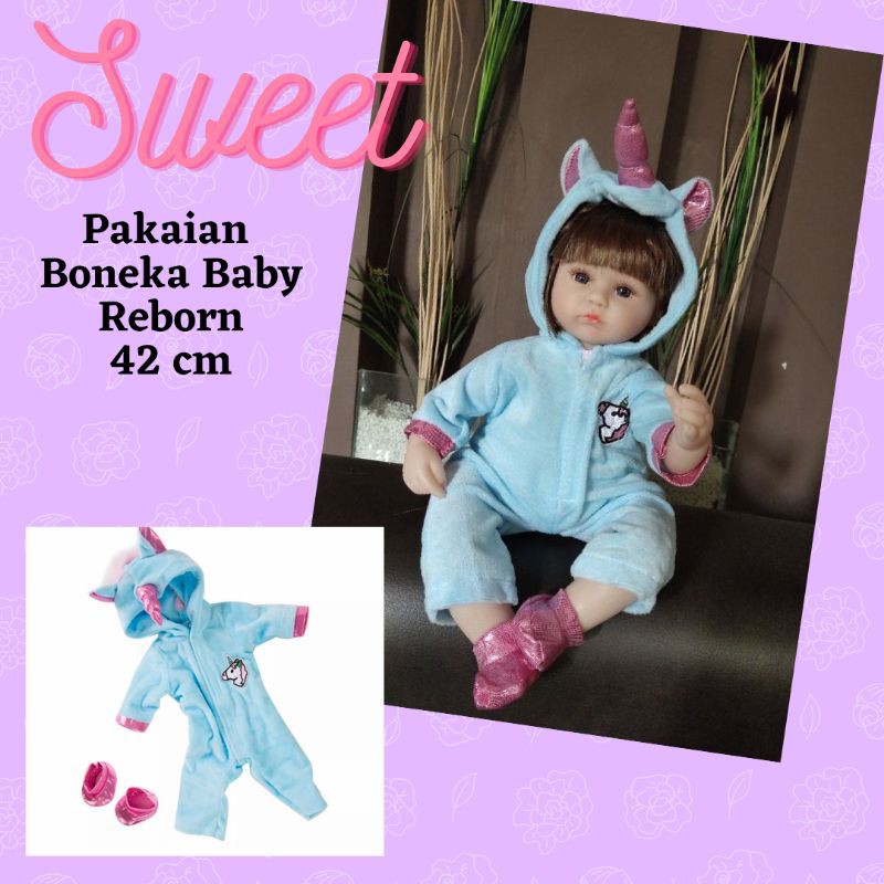 Aksesoris Pakaian Baju Topi Sepatu Boneka Reborn 38 cm, 42 cm, 45 cm, 48 cm