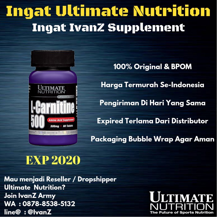 L-carnitine ultimate bubuk 30.000mg 30gram 60tabs 60 tablet